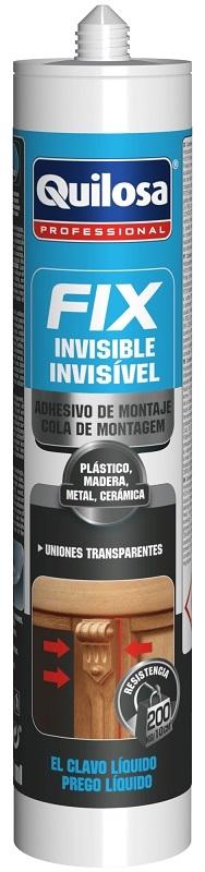 QUILOSA Profesional Fix Invisible Adhesivo de Montaje 300 transparente ES-FR-GB-PT